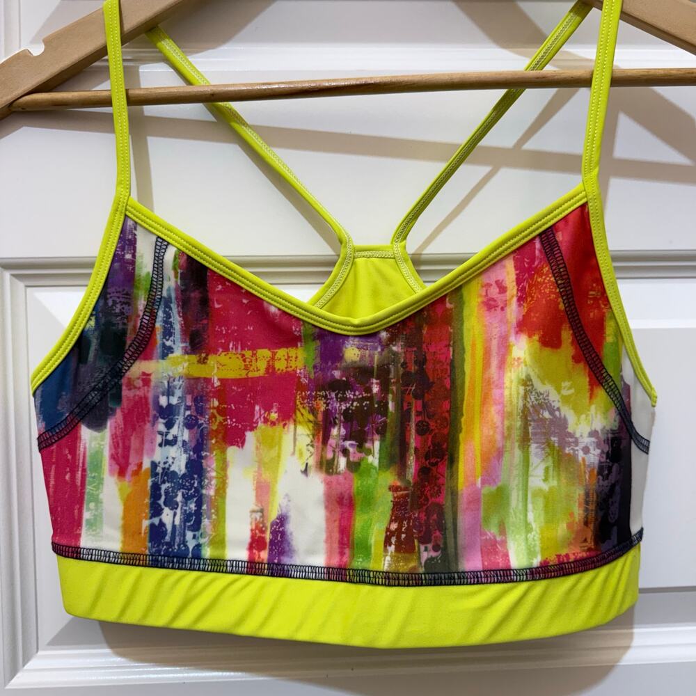 Elexxi Multicolor Sports Bra, Women's Size L